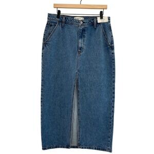 Abercrombie & Fitch Denim Midi Skirt Womens 30 10P Petite Blue High Rise